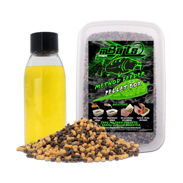 Angel-Berger Magic Baits Method Feeder Pellet Box Pellet Set (Captain Banana, 500 g)