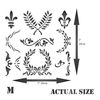 Classic Stencil - 16.5 x 16.5cm (M) - Reusable Fleur-de-lis Laurel Wreath Gothic Scroll Wall Stencil Template