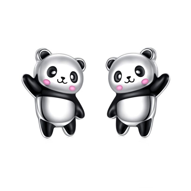 Panda Ohrstecker für Damen 925 Sterling Silber Panda Ohrringe für Mädchen süße Tier Schmuck Weihnachten Geburtstagsgeschenke