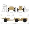 TimMee Combat Patrol Willys & Artillery - Tan 4pc Playset USA Made