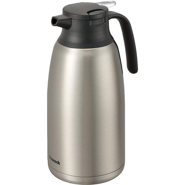 Peacock AHR-200 XA Portable Stainless Steel Vacuum Flask, Retains Heat and Cold, Tabletop, 0.5 Gallons (2.0 L)