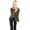 Funky Junque Warm Knit Faux Fur Pom Hat: Diagonal Stripes - Light Beige