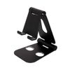 Owtec OWL-STD03-BK Aluminum Stand for Smartphones and Tablets, Adjustable Angle, Can Be Charged While Placed, Compact, Foldable, Black