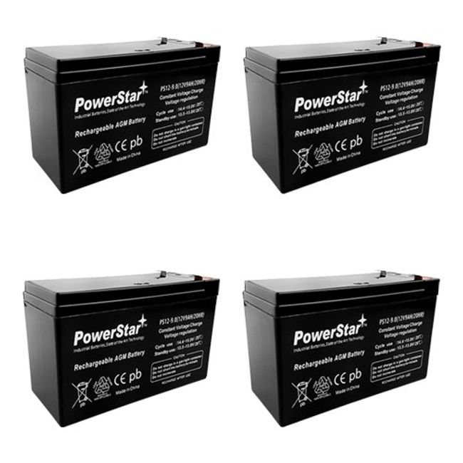 PowerStar Replacement 12V 9AH SLA Battery Replaces PE12V9 PX12090 UB1290-4PK - 2 YEAR WARRANTY