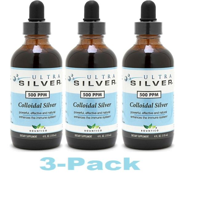 FREE 2-3 DAY SHIPPING!!! 3-PACK Ultra Silver Colloidal Silver  500 ppm 4oz