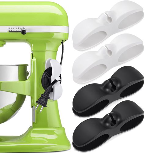 SisBroo Cord Organiser for Kitchen Appliances Cord Winder Cable Organisers, 4PCS Cord Tidy Cord Wrapper for Appliances Stick on Cable Tidy for Pressure Cooker, Mixer, Blender, Coffee Maker, Air Fryer