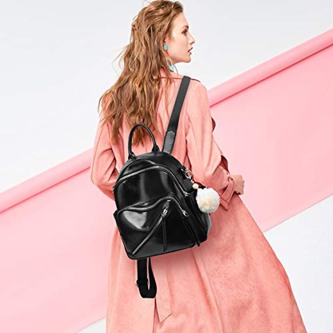 Mini Black Leather Backpack Bags Cute Backpacks For Women