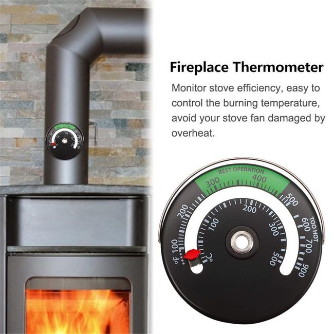 Magnetic Stove Thermometer Burner Fireplace Thermometer Household