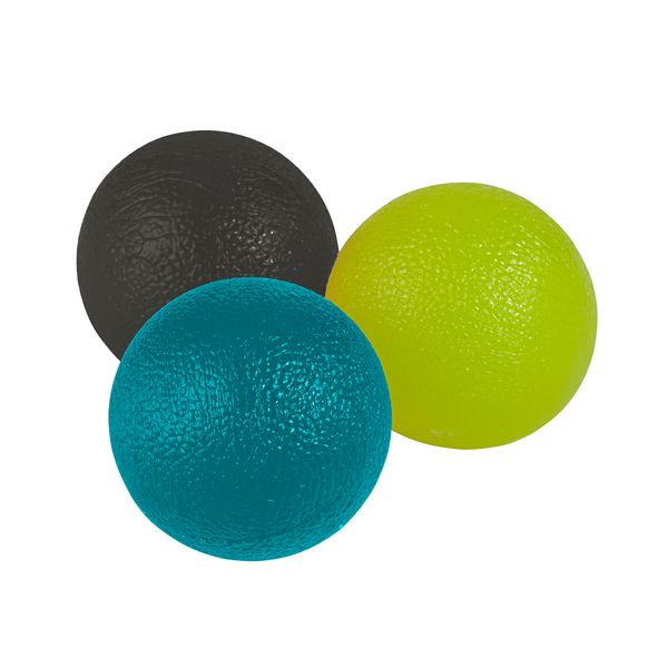 Gaiam Restore Hand Therapy Exercise Ball Kit - 3-Level Hand Grip Strengthener Massage Balls (Soft, Medium, Firm) for Physical Therapy & Hand Pain Relief, Ease Muscle Tension with Hand Balls - Set of 3