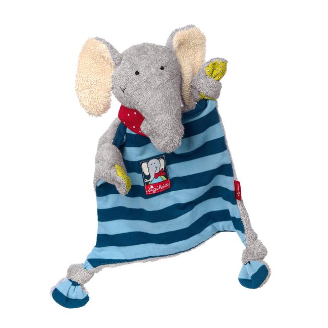 SIGIKID 48935 Schhnuffeltuch Elefant Lolo Lombardo Mädchen und Jungen Babyspielzeug empfohlen ab Geburt blau/grau