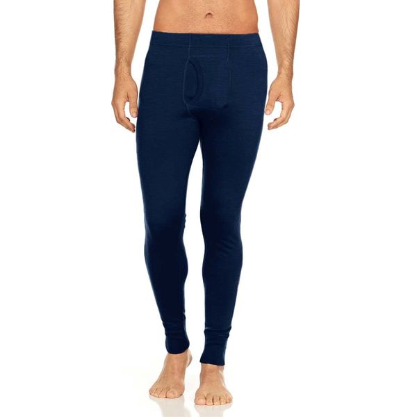 Minus33 Kancamagus Men’s Midweight Base Layer Pants - 100% Merino Wool Bottoms - Multi Use Long Johns - Thermal Underwear - Hiking Men's Base Layer - Navy Blue - Large