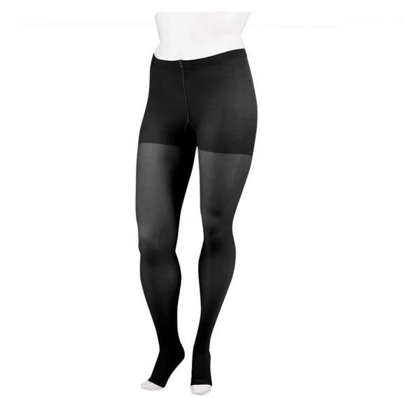 Juzo Soft 2002 30-40mmhg Open Toe Compression Pantyhose,Black,1 (I) Regular
