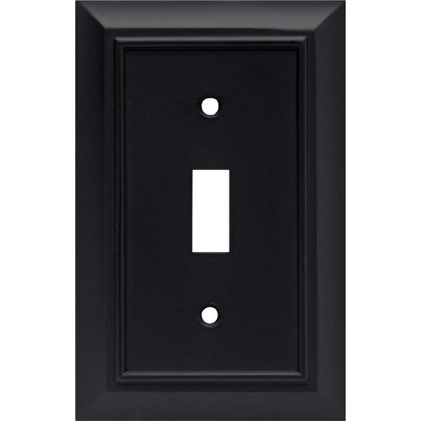 Franklin Brass Architectural (1-Pack) Decorative Light Switch Cover Wall Plate Matte Black 1-Gang Toggle Guards Electrical Outlet 64219