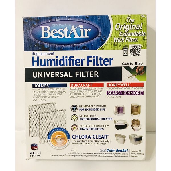 Best Air Universal Replacement Humidifier Filters (2) New