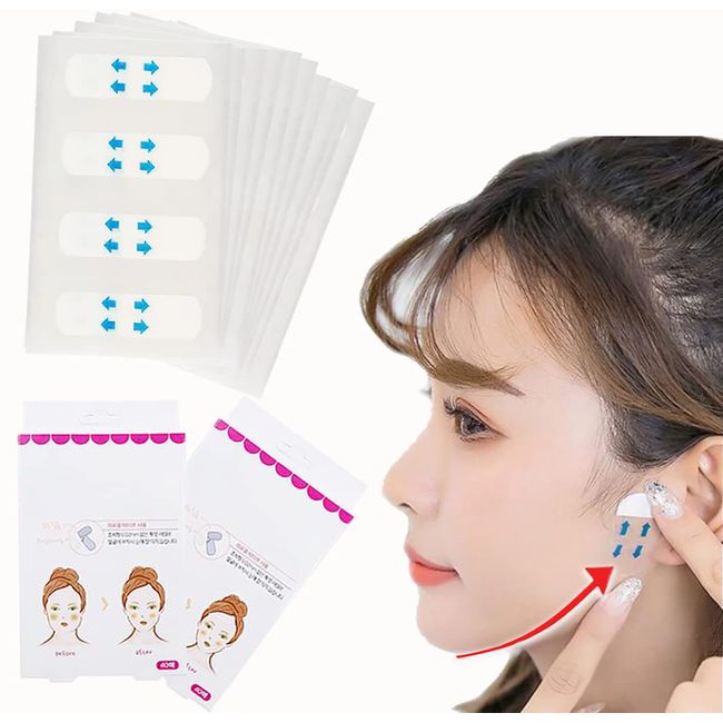 Forahome Small Face Tape, 80 Pieces, Lift Up Face, Nasolabial Line, Face-Up Tape, Instant Small Face, Thin and Transparent, Inconspicuous, Prevents Slimming, Sagging, Wrinkles, Easy to Use, For Job