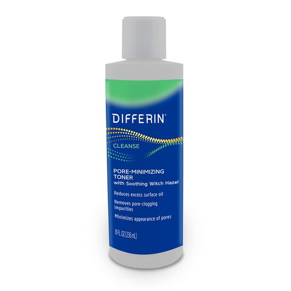 Differin Witch Hazel Toner for Face, Pore-Minimizing Skin Toner by the makers of Differin Gel,, Gentle Skin Care for Acne Prone Sensitive Skin, 8 oz (Packaging May Vary)