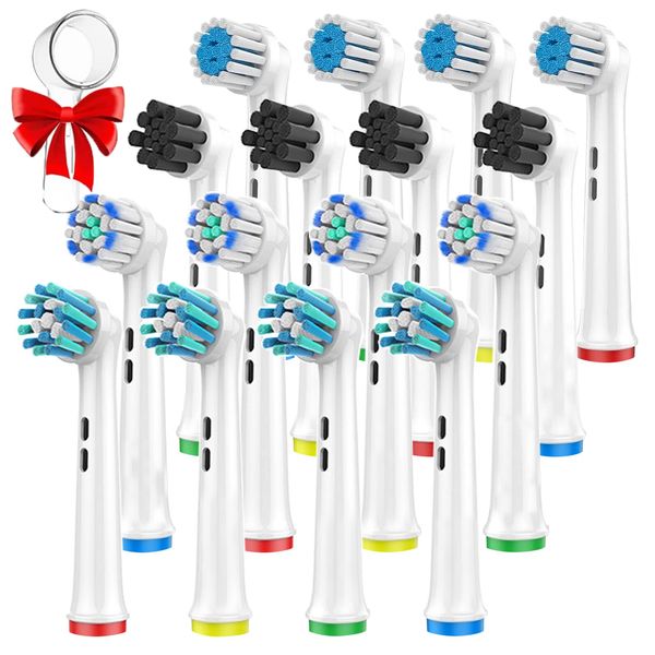 Replacement Toothbrush Heads Compatible with Oral B Braun Electric Toothbrush, 16 Pack Electric Toothbrush Heads, Precision Clean Brush Heads Refill for Oral-B 7000/Pro 1000/9600/ 5000/8000/3000