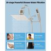 All Metal 12'' Filtered Rainfall Shower Head Combo, High Pressure Handheld Showe