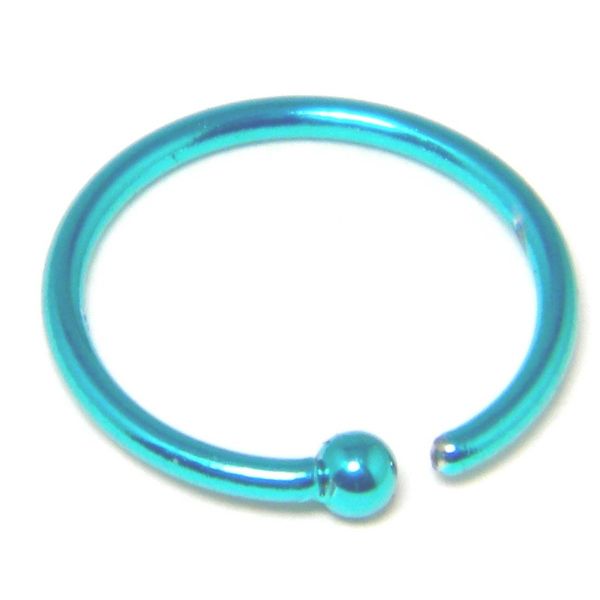 rinsupiasu Seamless Ring Turkish Blue G 片耳 Ball/Bend and Easy to Wear Hoop Cartilage Simple Hoops Earrings