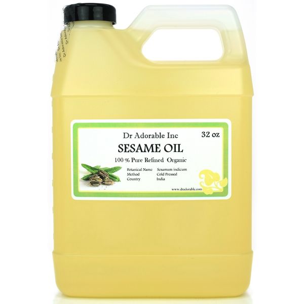 32 OZ/1 QUART PURE SESAME OIL REFINED ORGANIC COLD PRESSED  