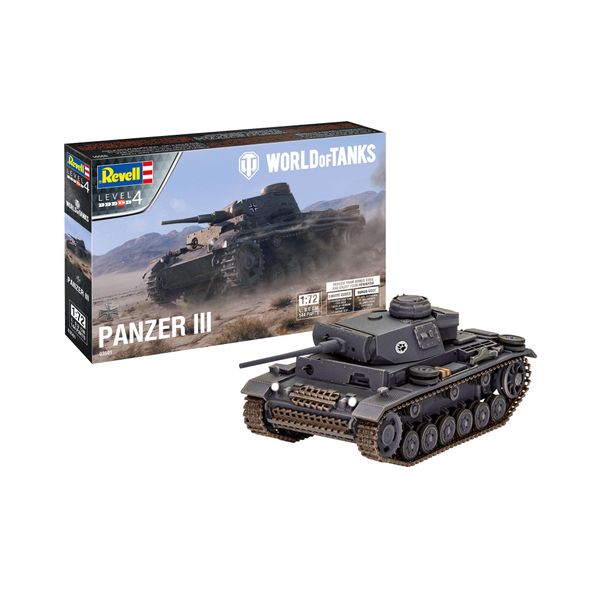 Revell, Unvarnished combat truck 03501 PzKpfw.III Ausf.L World of Tanks 1:72 Scale Plastic model kit