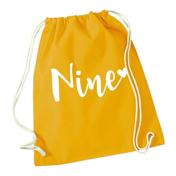 Flox Creative Mustard Drawstring Bag Rose Gold Nine