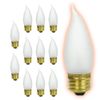 GoodBulb 25 Watt Flame Tip Light Bulbs | CA10 Frosted Finish Medium E26 Base 2700K Soft White EFF | Dimmable 25W 175 Lumens | Decorative Chandelier Bulbs | Incandescent (Pack of 12)