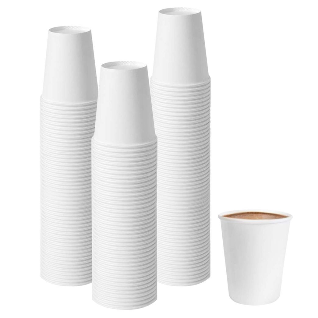 Tebery 300 Pack White Paper Coffee Cups 6oz Disposable Paper Cup for Water,  Juice, Coffee or Tea