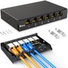 Enmane 6 Port Patch Panel 0.5U CAT6A Keystone Patch Panel Shielded for Desk Mount Home Ethernet Termination Box (EM-0.5U CAT6A)