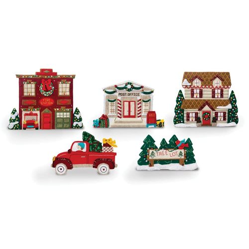MerryStockings Mantel Series™ Collectible Classic Village 2023 Felt Kit – DIY Holiday Craft with Pre-Stamped Felt, Sequins, Beads & Instructions – Handmade Mantel Décor – Made in USA