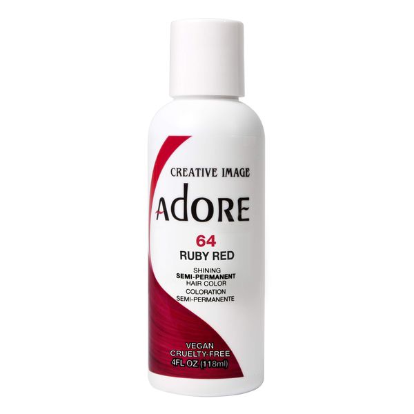 Adore Semi-Permanent Haircolor #064 Ruby Red 4 Ounce (118ml) (6 Pack)