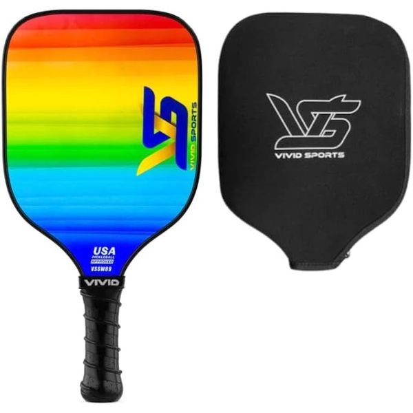 Rainbow Graphite Pickleball Paddle Set, Polymer Honeycomb Core, 1 Neoprene Paddl