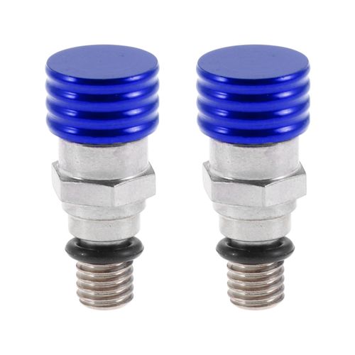 Partuto 2pcs M5x0.8 Universal Motorcycle Screw - Dirt Bike Motocross Fork Air Bleeder Valve - Metal Blue