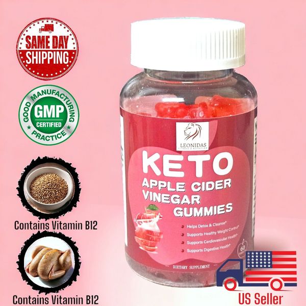 (2 Pack) Keto Apple Cider Vinegar ACV Gummies 500MG Vitamin B9 + Vitamin B12 Lot