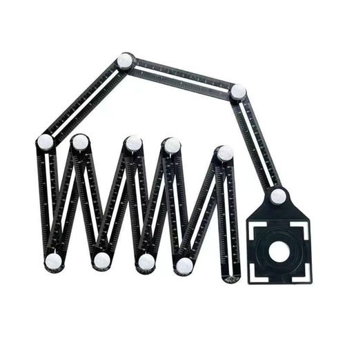 Multi Angle Measuring Ruler,Aluminum Alloy Angle Finder,12 Side Hole Positioning Metal Drill Guide Locator,Measuring Ruler with Drilling Locator,Locator Measurement Tool