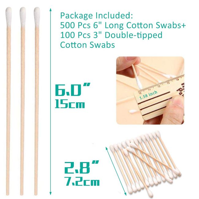500 Ct Cotton Swabs Double Tipped Q Tip Clean Ear Wax Remover