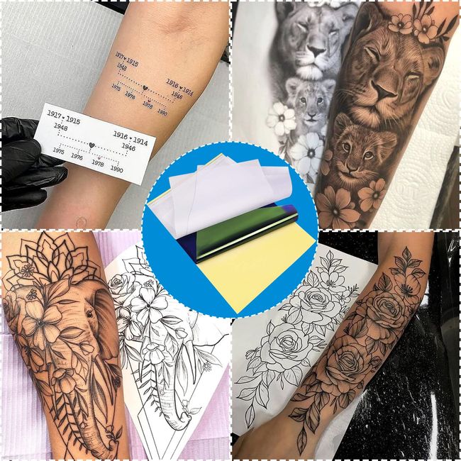 Tattoo Skin Practice with Transfer Paper, 30PCS Fake Skin and Stencil Paper  New!