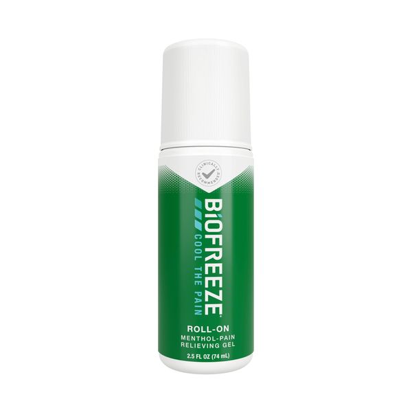 Biofreeze Roll On Pain Relief, Knee & Lower Back Relief, Arthritis Pain Reliever, Sore Muscle Relief, Neck Pain Relief, Cooling Joint Pain, FSA Eligible, Menthol Gel 2.5 Fl Oz