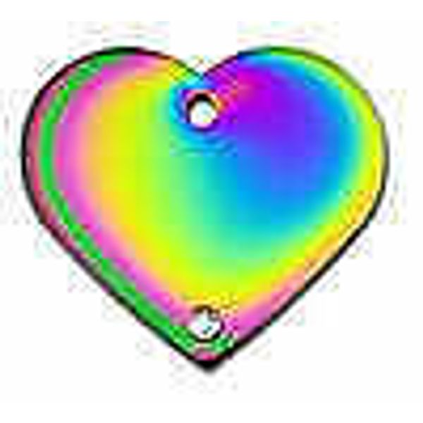 SWAROVSKI PERSONALIZED LARGE RAINBOW HEART PET ID TAG