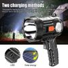 900000000LM Solar/USB LED Searchlight Rechargeable Spotlight Handheld Flashlight