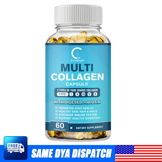 Multi Collagen 2000mg - Anti-Aging - Contains Types I, II, III, V and X Collage