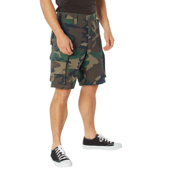 ROTHCO Paratrooper Mens Cargo Shorts Woodland Camo Size Small