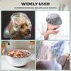 FirstKitchen 100PCS Disposable Shower Caps, Elastic Plastic Clear Hair, Medium Shower Cap, Thicker Waterproof Clear Bath Caps for Women Short Hair Treatment, Salon, Spa, Hotel, Travel(17.3")