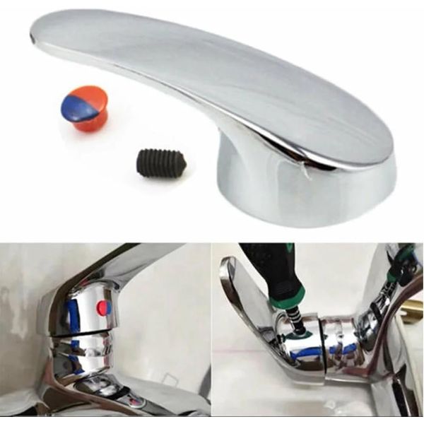 Clockjuan 1Set Silver Replacement Kitchen/Bathroom Single Lever Mixer Tap Handle，Tap Parts，Tap Handles