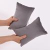 EVOLIVE 2-Pack Micromink Shell Gray Mini Pillows, 11"x7" - Multi-Purpose Travel Pillows for Neck, Back Support, Pet Use