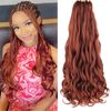 French Curl Braiding Hair 8 Pack Loose Wavy Curl Braiding Hair for Black Women, 24 Inch French Curl Braids Crochet Hair Pre Stretched Bouncy Braiding Hair Synthetic Hair Extensions(350#)