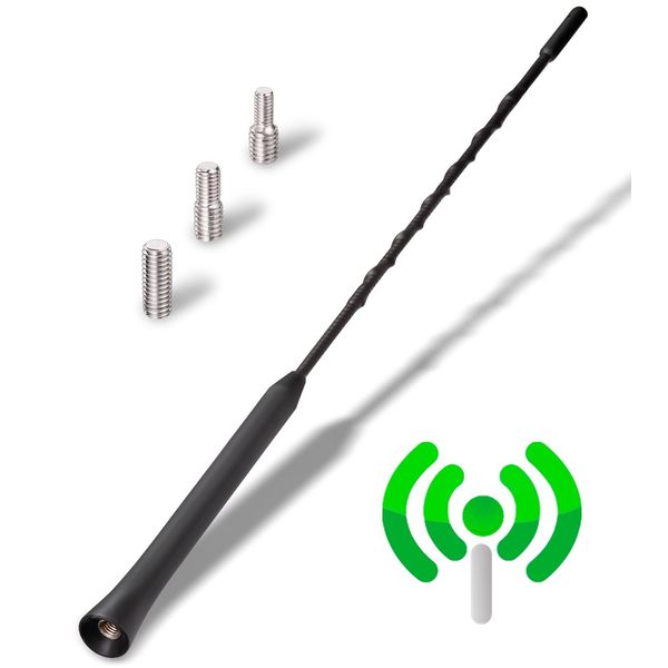 YIEHO Car Aerial Antenna 28cm - Universal Black Car Aerial for All Models - Car Radio Antenna DAB FM Reception - DAB Screw in Car Ariel