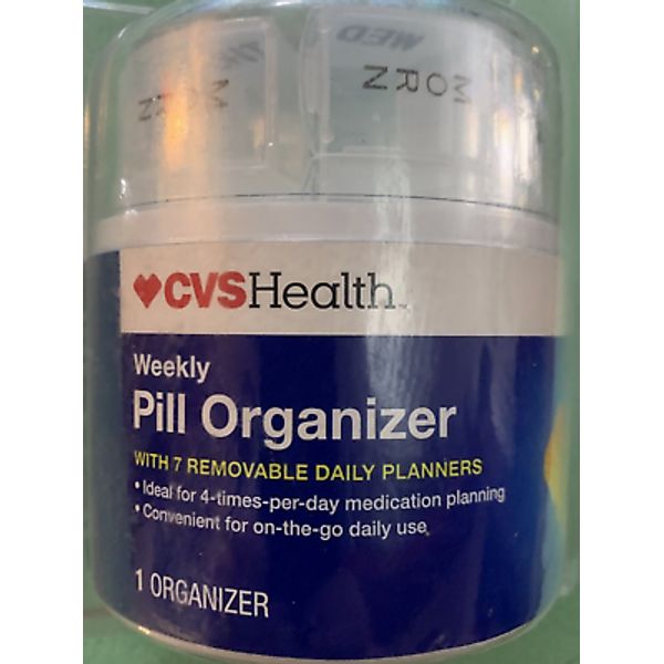 Weekly Pill Organizer ~ 7 Daily Pill Planners ~ 4 Times A Day Med Storage White