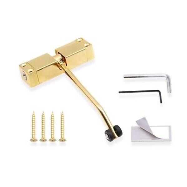 Safety Spring Door Closer Hinged Doors to Self-Closing Adjustable Automatic Gold