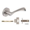 Excel Architectural 3640-PRV Door Handles & Push Button Privacy Latch, Satin Chrome